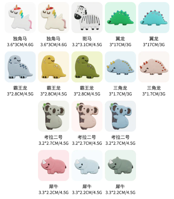 Wholesale 100pcs Burger Pizza Accessories Silicone Beads