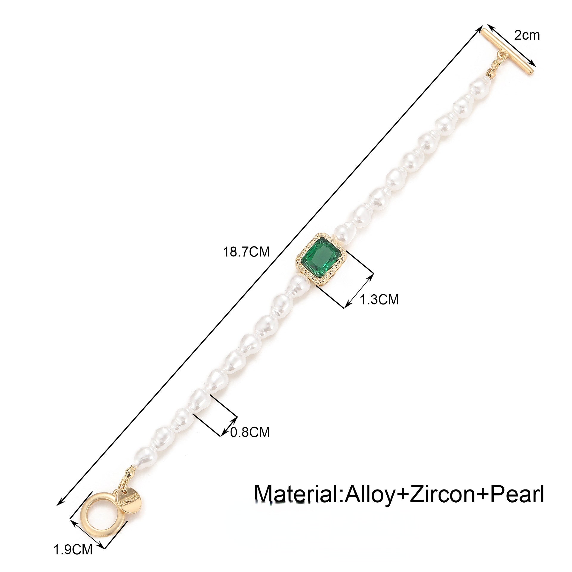 Wholesale Vintage Emerald Pearl Bracelet