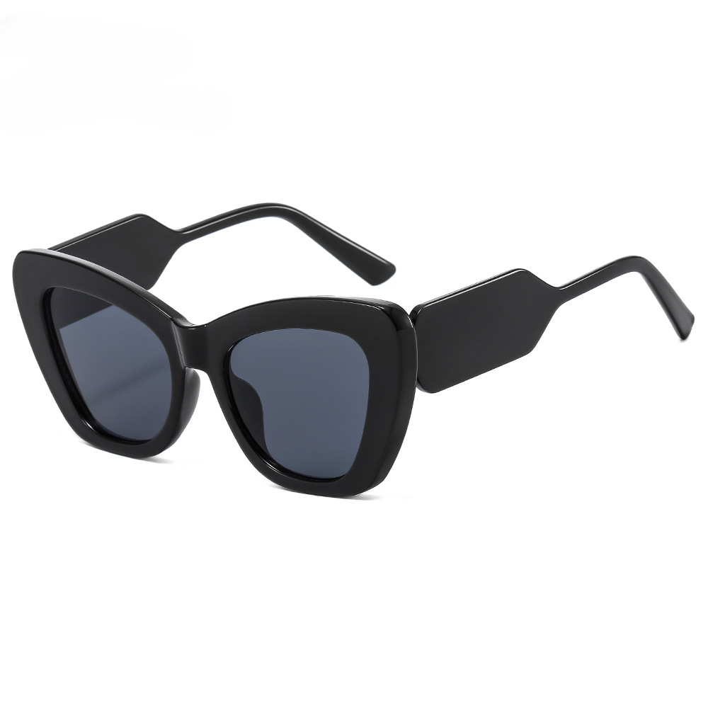 Wholesale PC Cat Eye Contrast Frame Large Frame Sunglasses