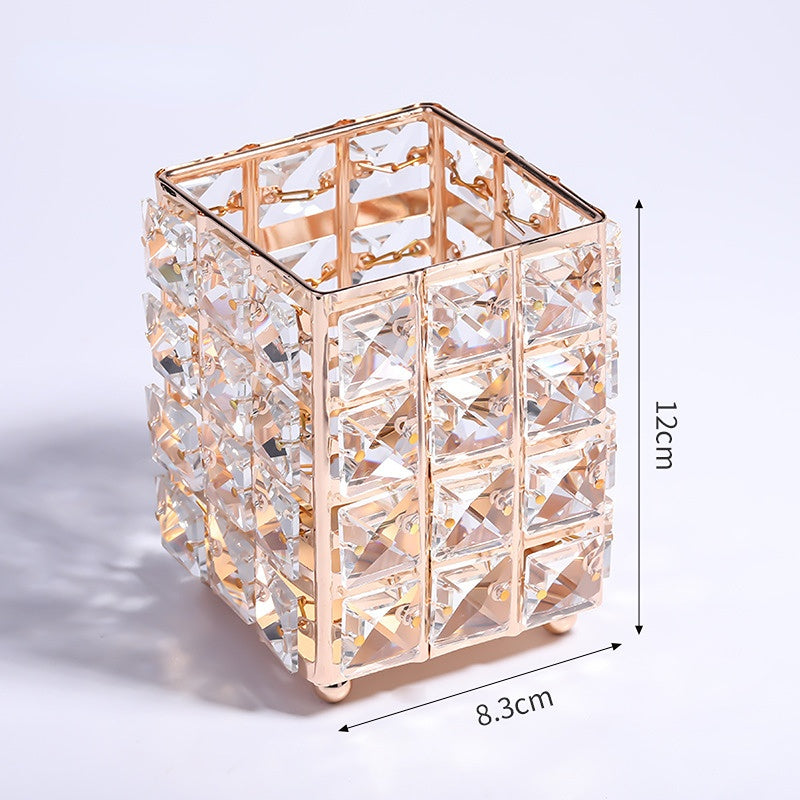 Titular de la pluma de cristal de almacenamiento de uñas de metal al por mayor