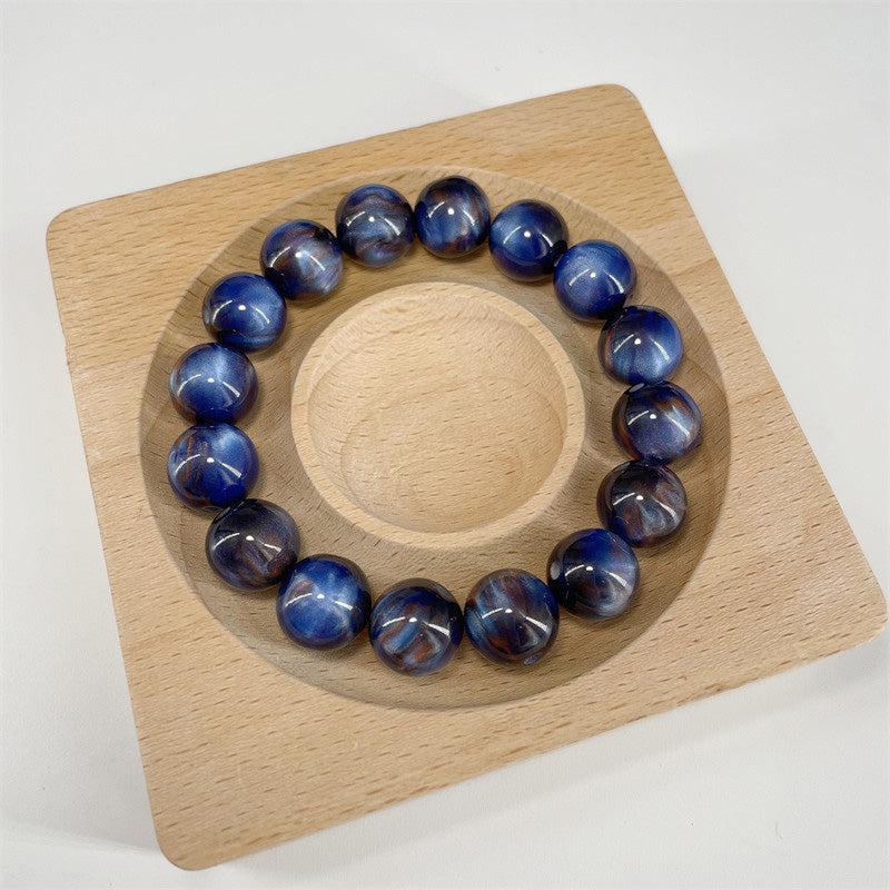 Wholesale 20pcs Beads Resin 12mm Double Color Straight Hole Streamer Bead  OLY-BDS-XH003