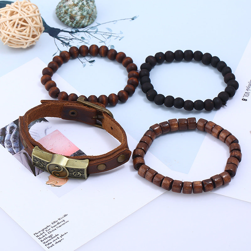 Wholesale Leather Vintage Alloy Gossip Bracelet