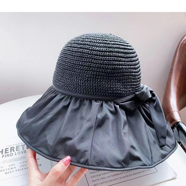 Bownot al por mayor Bowknot Black Rubber Fisherman's Straw