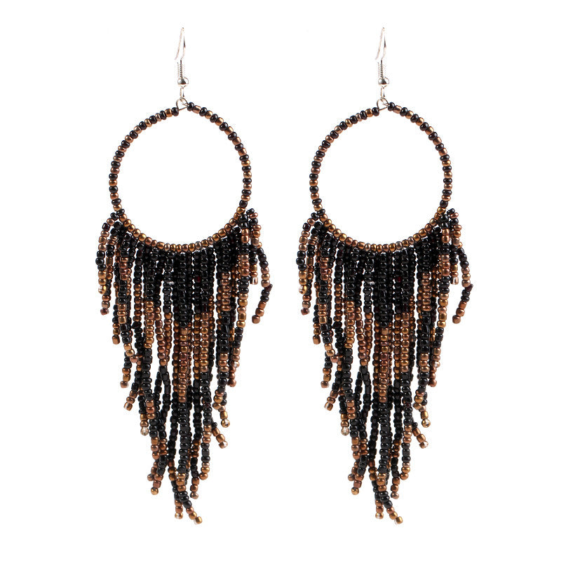 Wholesale Vintage Bohemian Long Bead Earrings