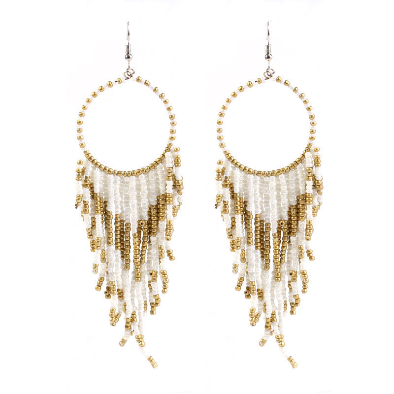 Wholesale Vintage Bohemian Long Bead Earrings