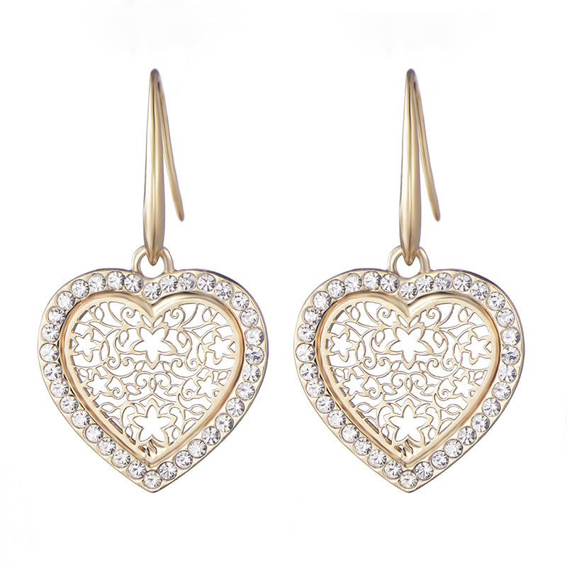 Wholesale Hollow Heart Alloy Earrings