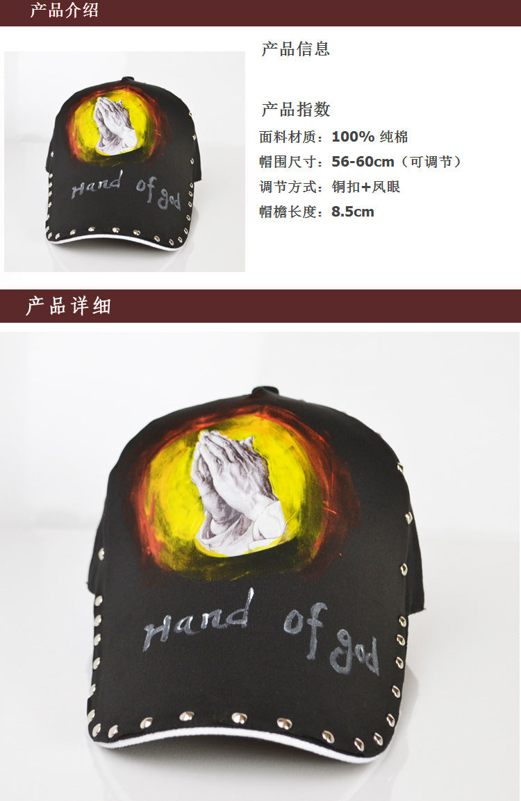Wholesale Cotton Praying Hands Painted Cap