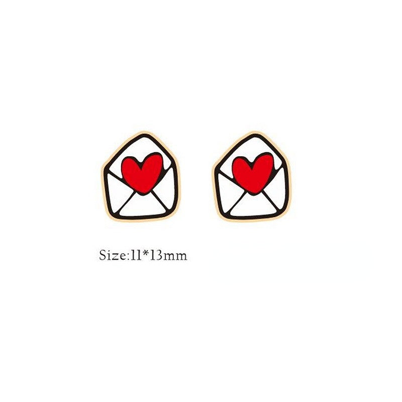 Wholesale Valentine Hearts Bears Wooden Earrings