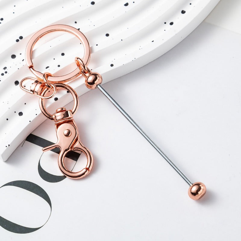 Wholesale Beadable Bar Keychains Handmade Metal Solid Color Keychain