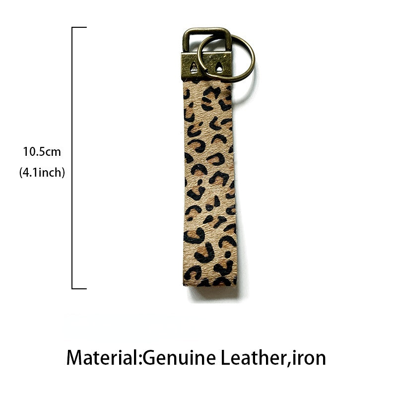 Wholesale Leather Cow Print Leopard Print Lanyard Keychain