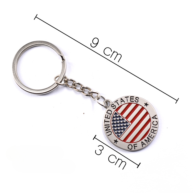 Wholesale American Flag Zinc Alloy Keychain