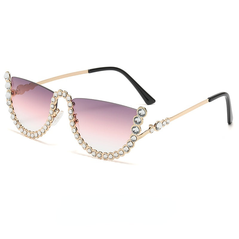 Wholesale PC Half Frame Ladies Sunglasses