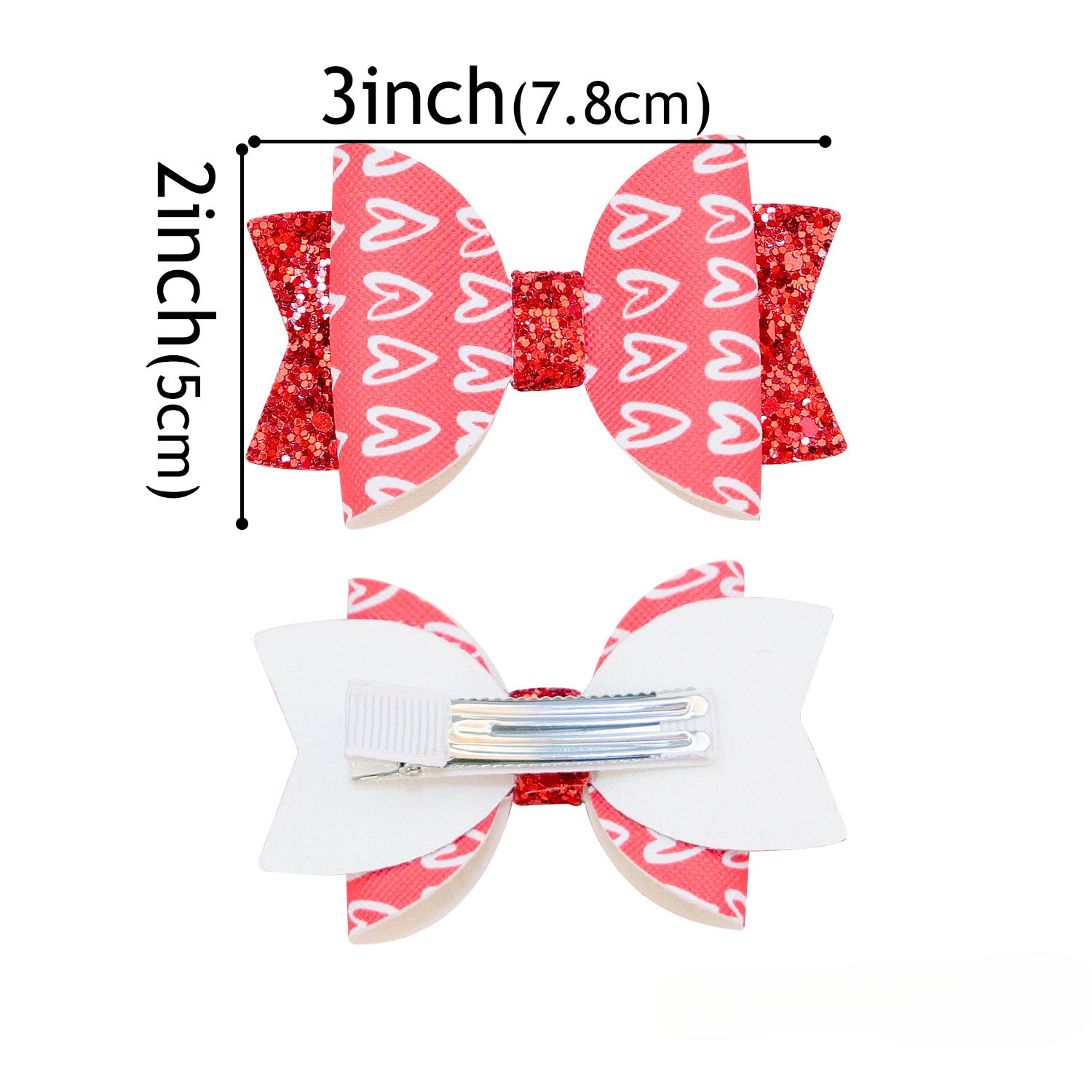 Wholesale Valentine's Day Love Letter Printing Pattern Bow Knots Fabric Hair Clip