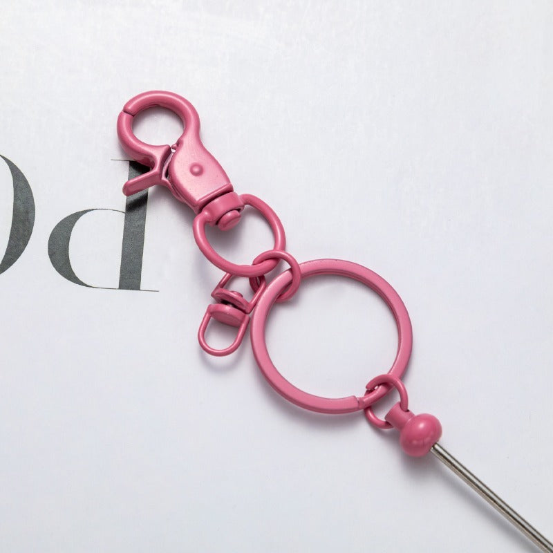 Wholesale Beadable Bar Keychains Handmade Metal Solid Color Keychain