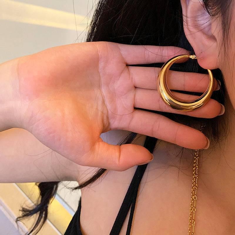 Venta al por Mayor Aretes Ovalados Gota de Agua Plata de Ley OLY-ES-EXE002