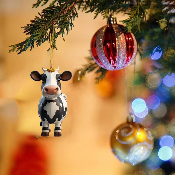 Wholesale Colorful Cartoon Cow Car Christmas Tree Decorations