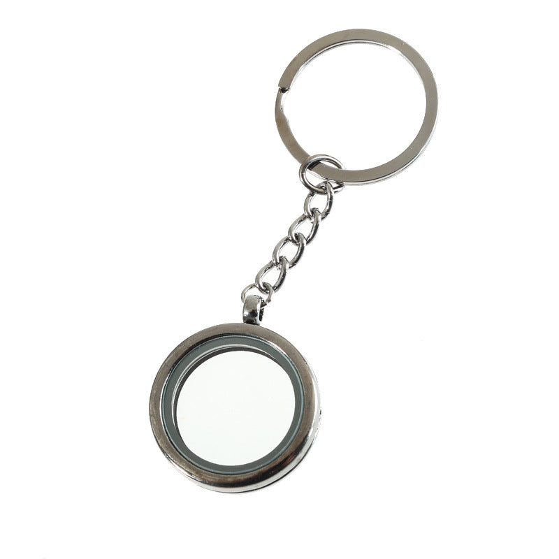 Wholesale Zinc Alloy Photo Glass Glossy Round Keychain