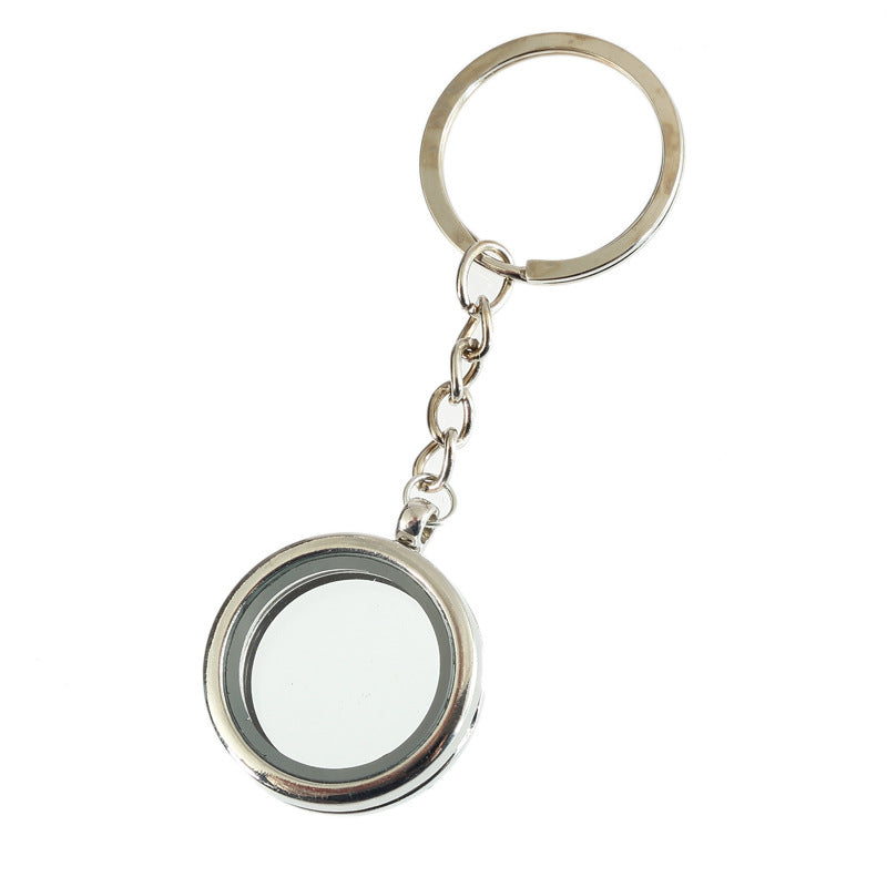 Wholesale Zinc Alloy Photo Glass Glossy Round Keychain