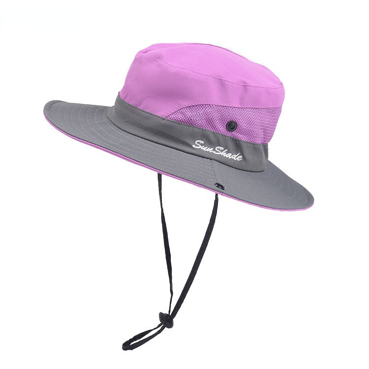 Venta al por mayor Dacron Summer Women's Outdoor Sunshade Hat Sunscreen Fisherman Hat