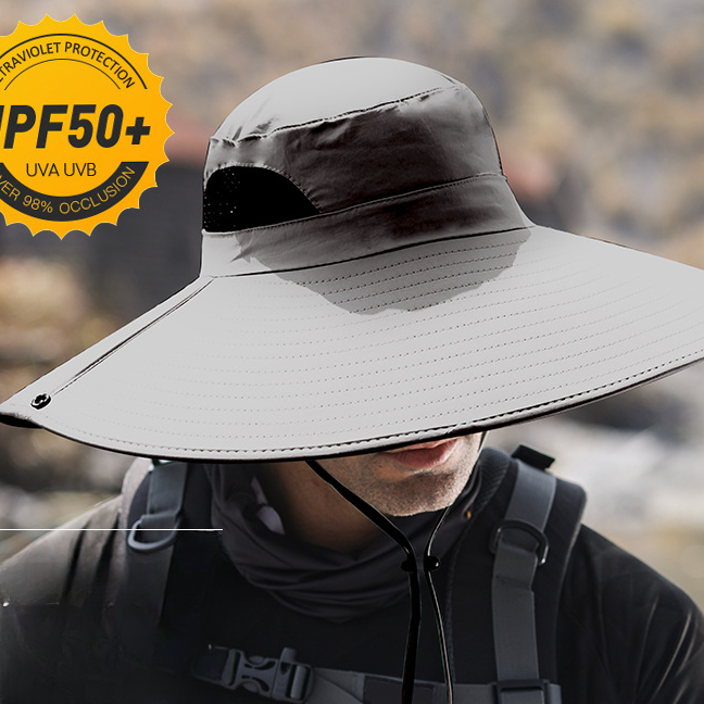 Wholesale polyester fiber UV protection bucket hat black camouflage