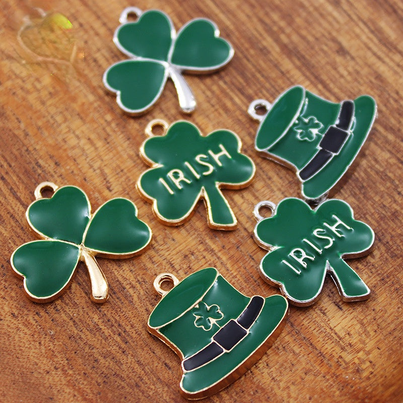 Wholesale 10PCS/PACK Alloy St. Patrick's Clover Keychain Accessories