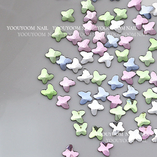 Wholesale 100PCS/Pack 6MM Glass Flat Nail Diamond Beads