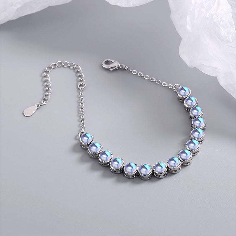 Wholesale Bracelet Copper Personality Ring Synthetic Colorful Moonstone OLY-BT-XZS009