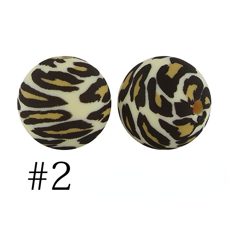 Wholesale 100PCS Random Leopard Skull Silicone Beads