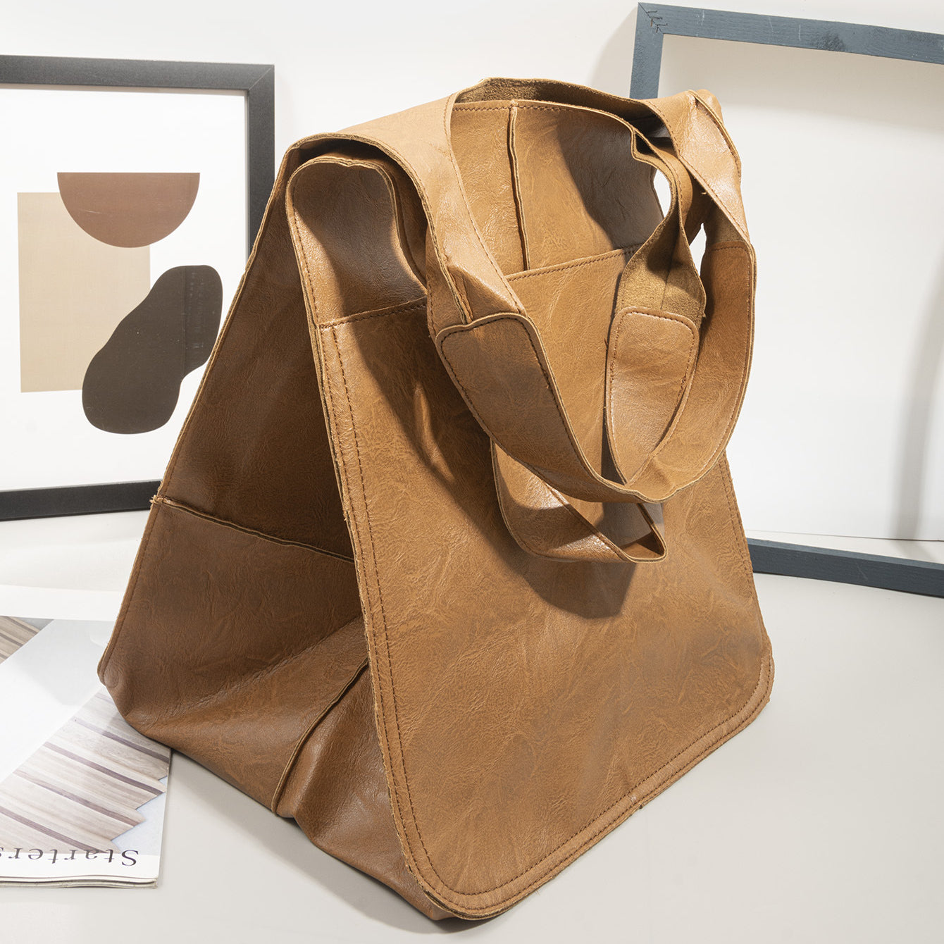 Wholesale Soft Leather Large Capacity Shoulder Hand Tote Bag