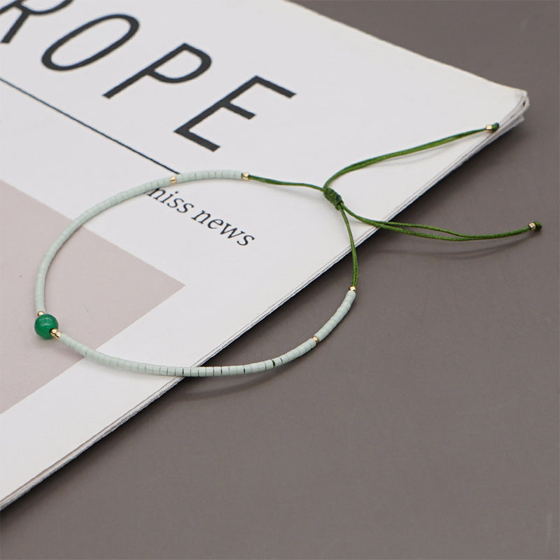 Wholesale Bracelet Glass Rice Beads Semi Precious Stones Handwoven Colorful Beads OLY-BT-GBH004