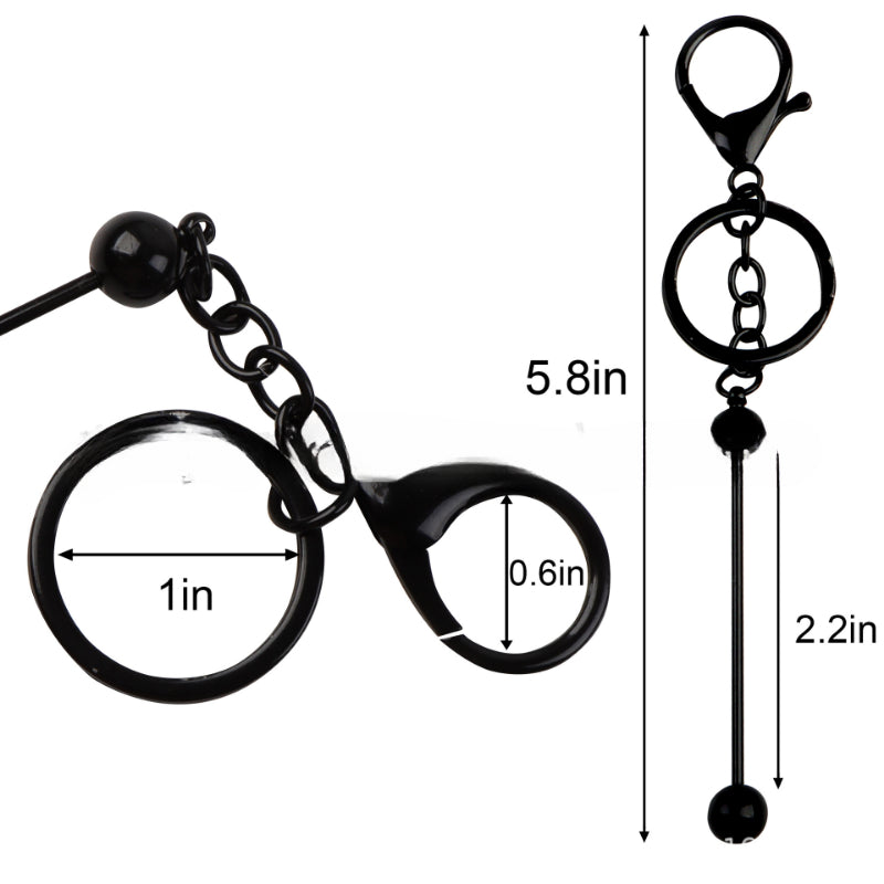 Al por mayor de 50 piezas/paquete de llavero con cuentas de bricolaje colorido de metal