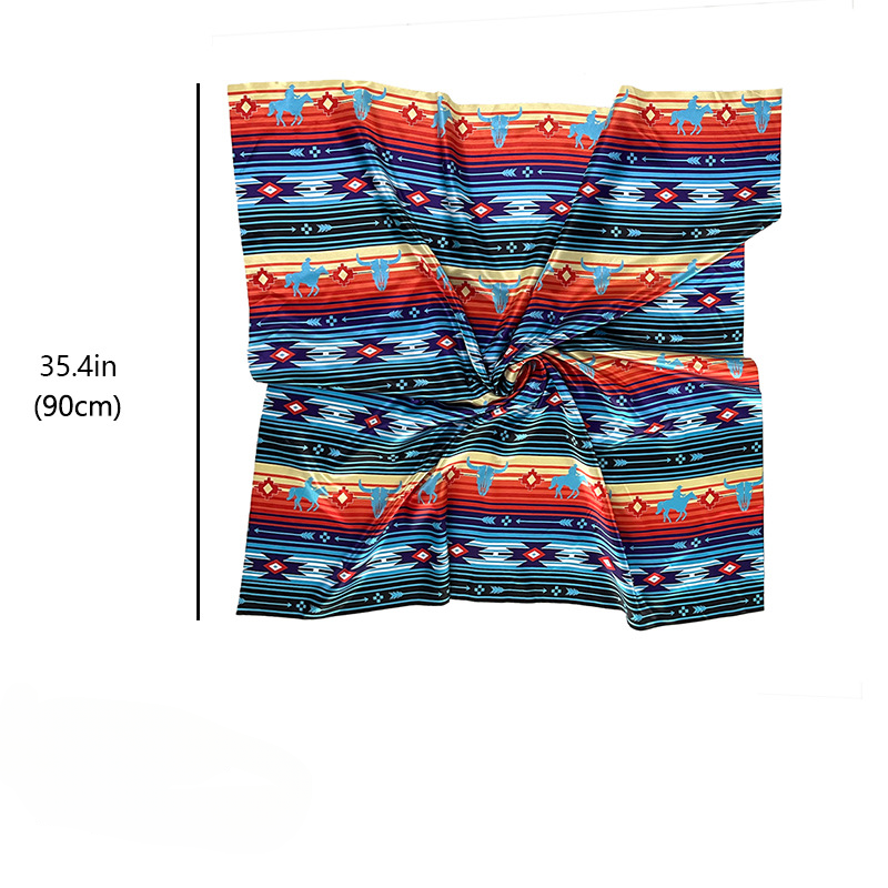 Wholesale Denim Style Satin Western Scarves