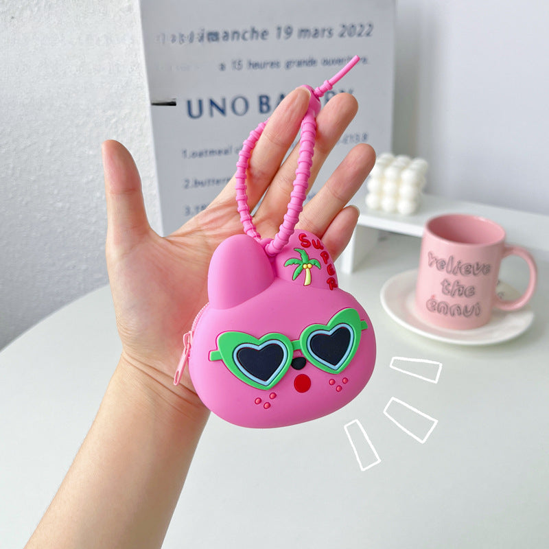 Wholesale Mini Silicone Coin Purse Cartoon Keychain