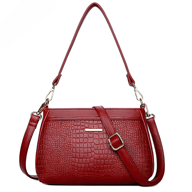 Wholesale PU One Shoulder Messenger Crocodile Pattern Soft Leather Women Bag