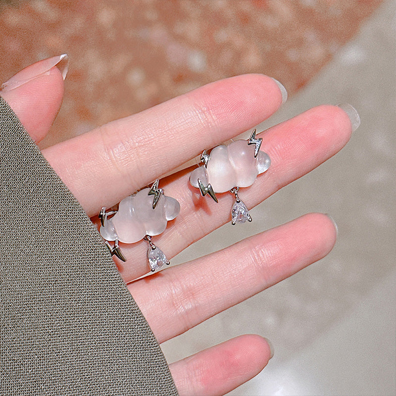 Venta al por mayor Pendientes Nube s925 Pasadores Plata OLY-ES-FL006