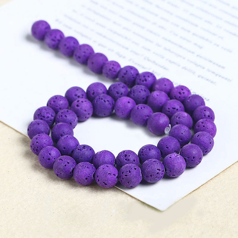 Wholesale DIY Beads 6mm Volcanic Stone Loose Beads 5 Strings/Pack OLY-BDS-JingD001