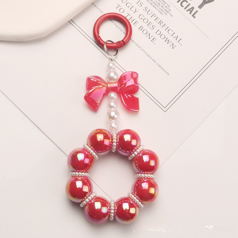 Wholesale Beaded Bow Resin Keychain