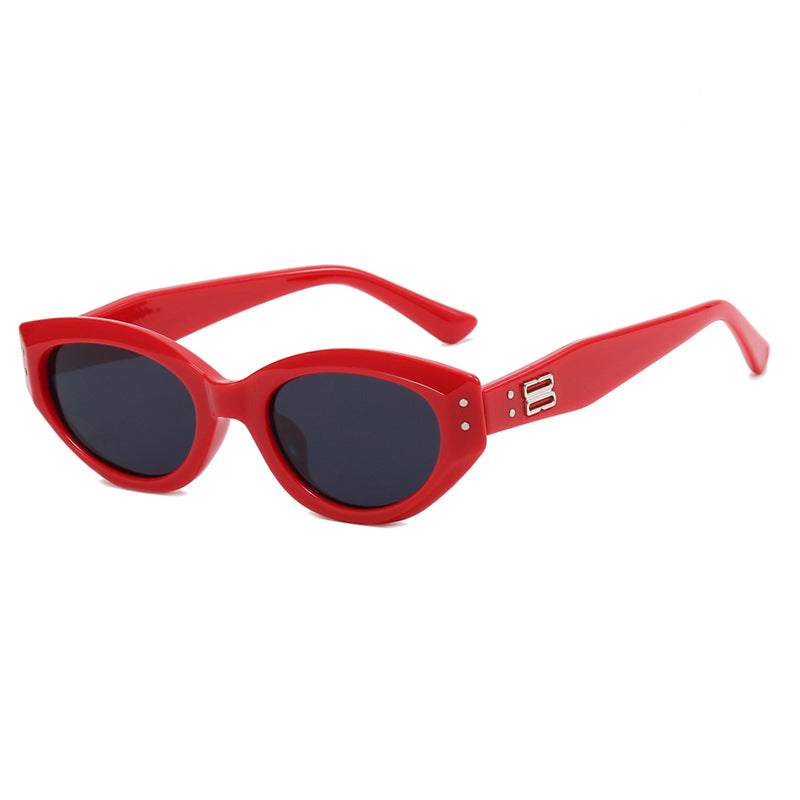 Wholesale Retro Narrow Frame Cat Eye PC Sunglasses