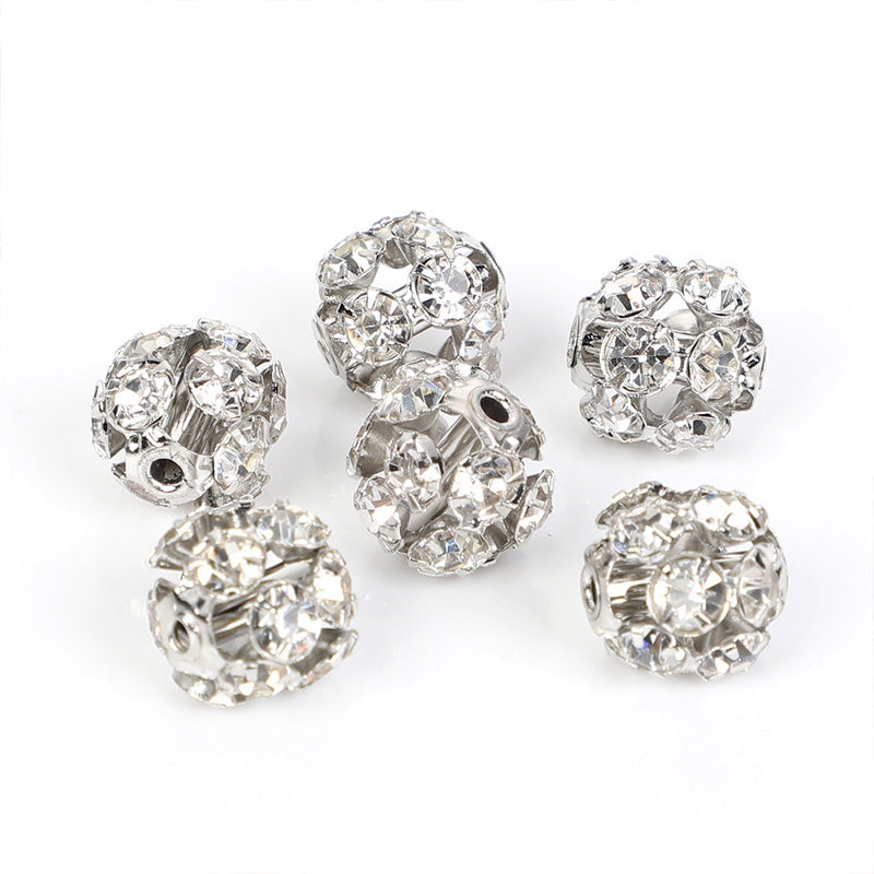 Wholesale Beads 20PCS/Pack Metal 6-8mm Metal Diamond Colored Bayberry Ball Drill Balls OLY-BDS-HT002