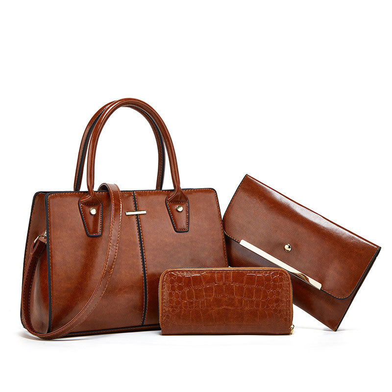 Conjunto de tres piezas de bolso de hombro al por mayor PU OLY-SD-JBB005