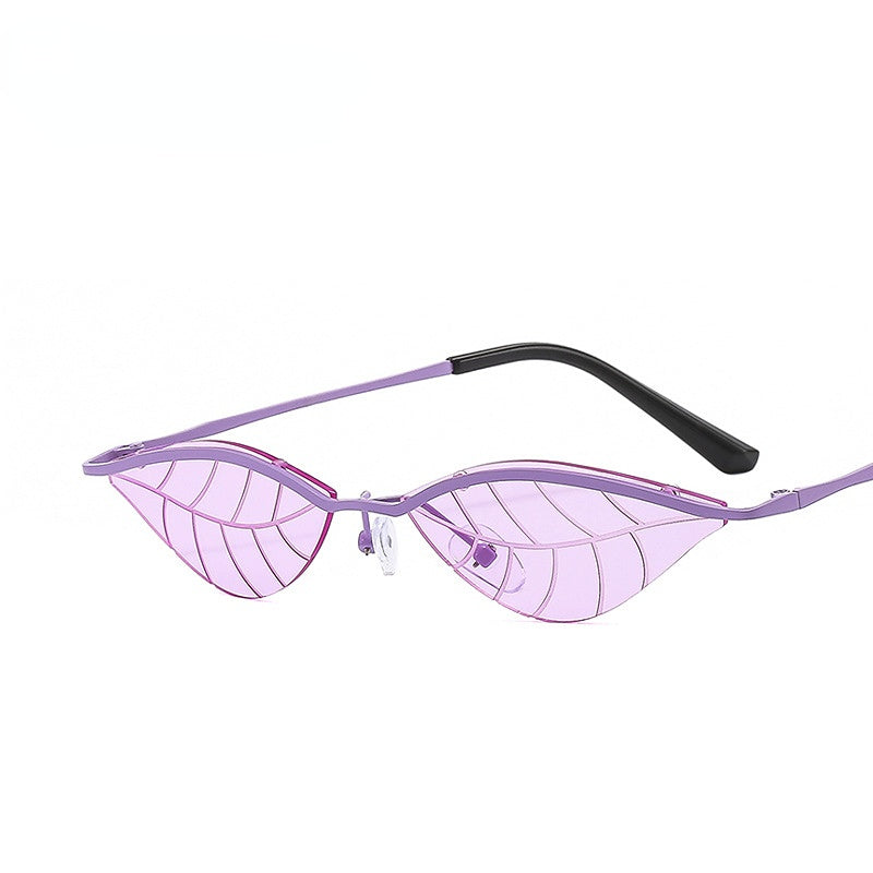 Wholesale PC Frameless Small Frame Cutting Edge Christmas Decoration Leaves Sunglasses