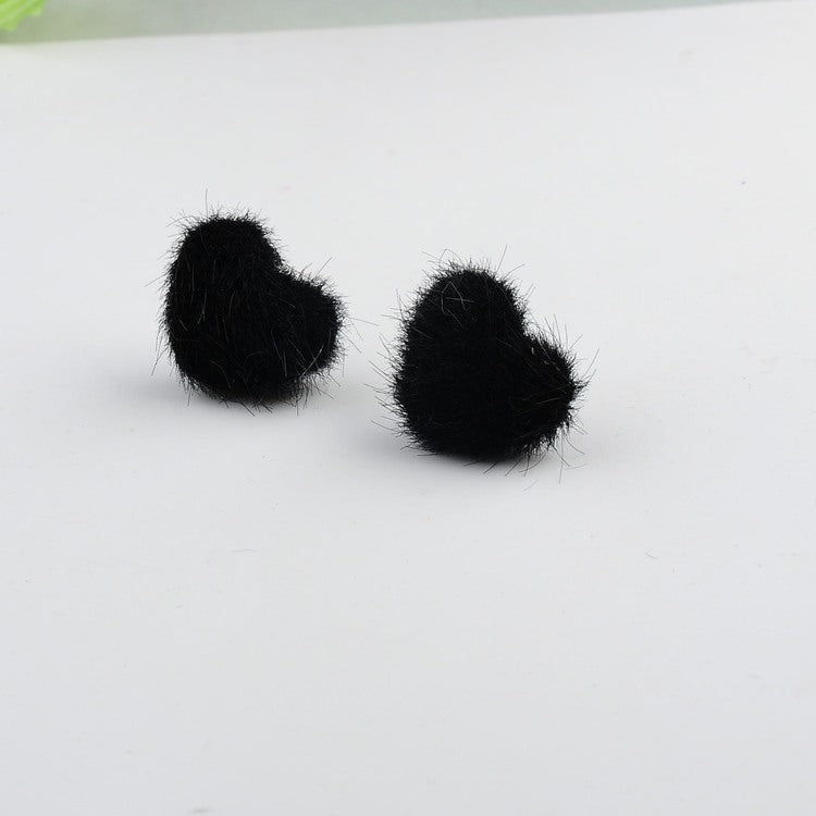 Wholesale Mink Hair Heart Shaped Earrings