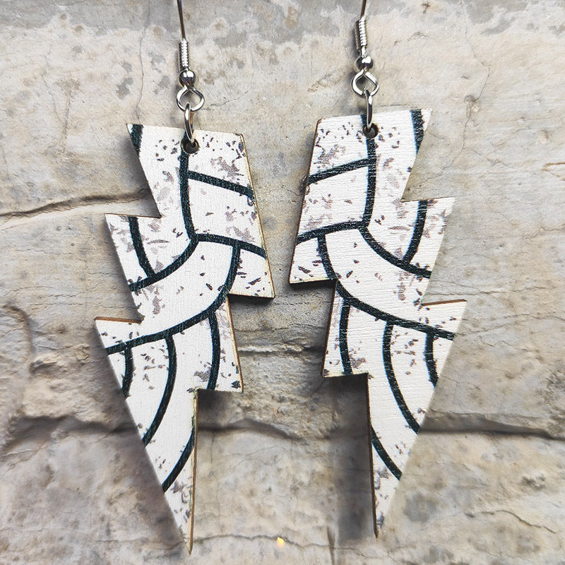 Venta al por mayor Aretes 2 Pares Madera Hierro Gancho Estilo Deportivo OLY-ES-HY001