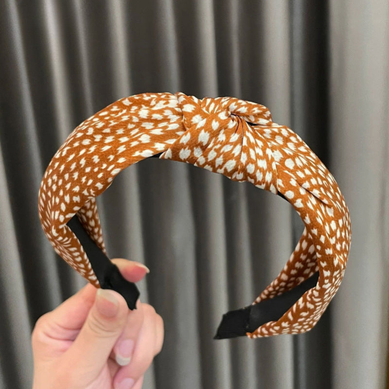 Wholesale Fabric Wide Edge Leopard Print Hair Bands
