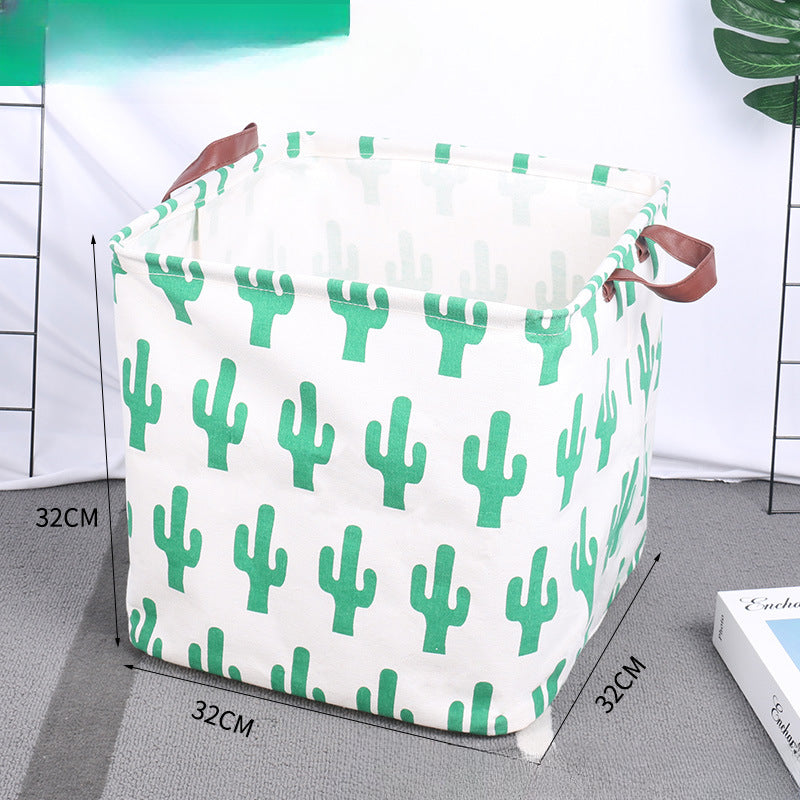 Wholesale Cotton and Linen Square Foldable Dirty Clothes Basket