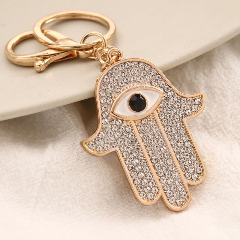 Wholesale Alloy Devil's Eye Fatima Palm Creative Keychain