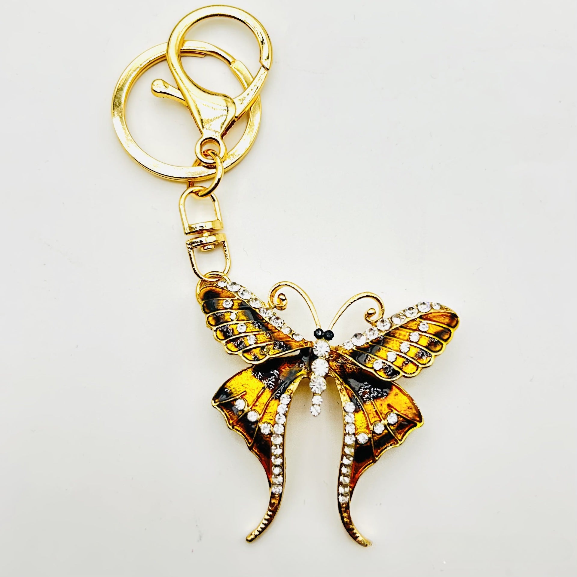 Wholesale Zinc Alloy Rhinestone Butterfly Keychain