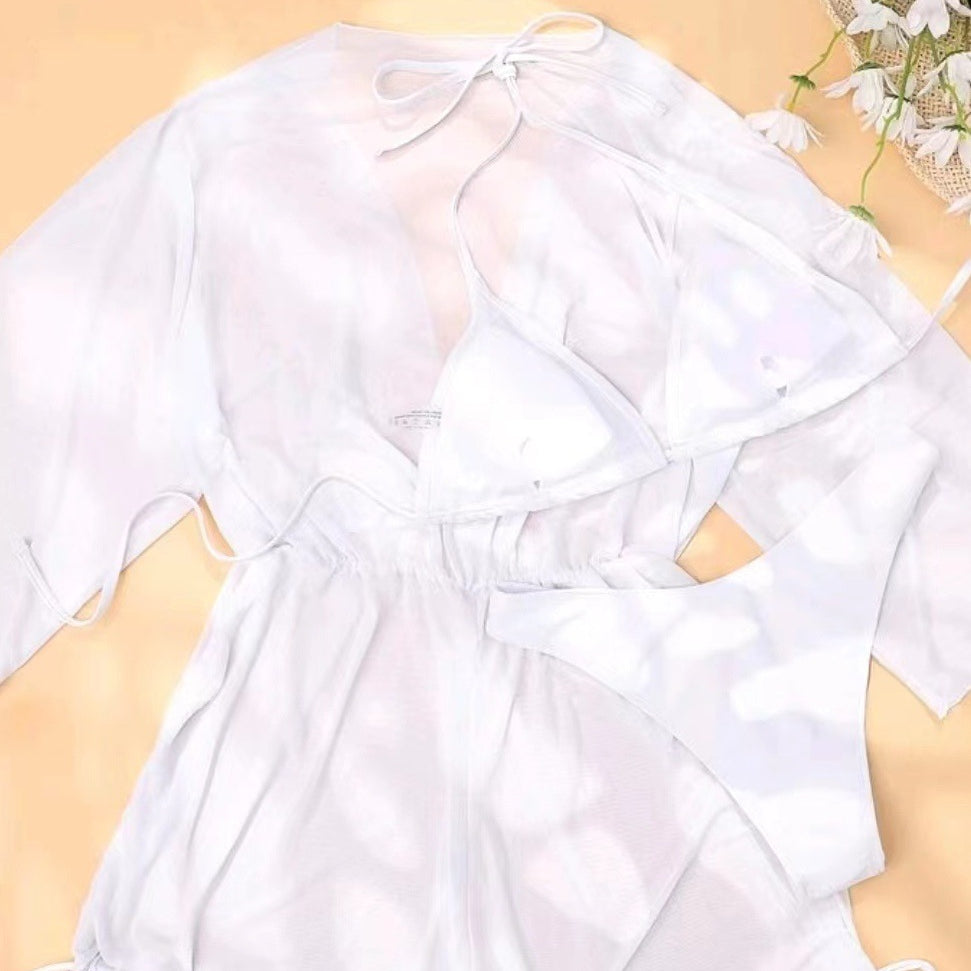 Venta al por mayor Impreso Bikini de dos piezas Traje de baño de tres piezas Poliéster