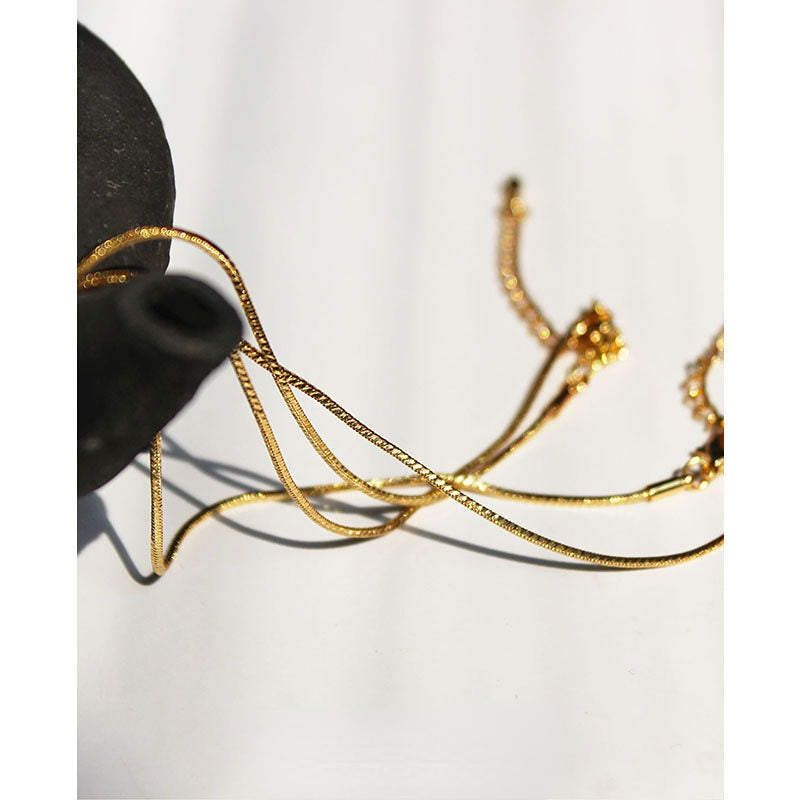 Wholesale Copper Eye Micropaved Zircon Clavicle Necklace