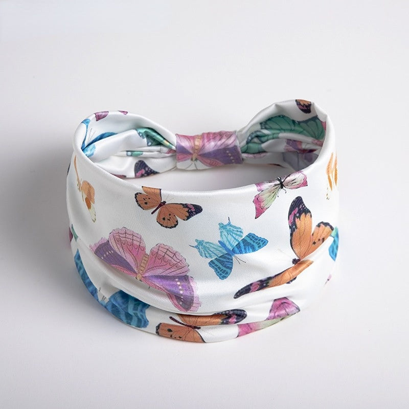 Wholesale 10PCS Butterfly Wide Brim Stretch Fabric Headband